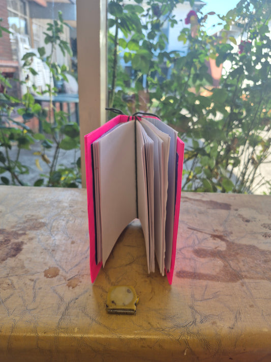 Pink and light blue granola journal - 8.75 × 5.75 - 100 pages of Lined + grid + blank
